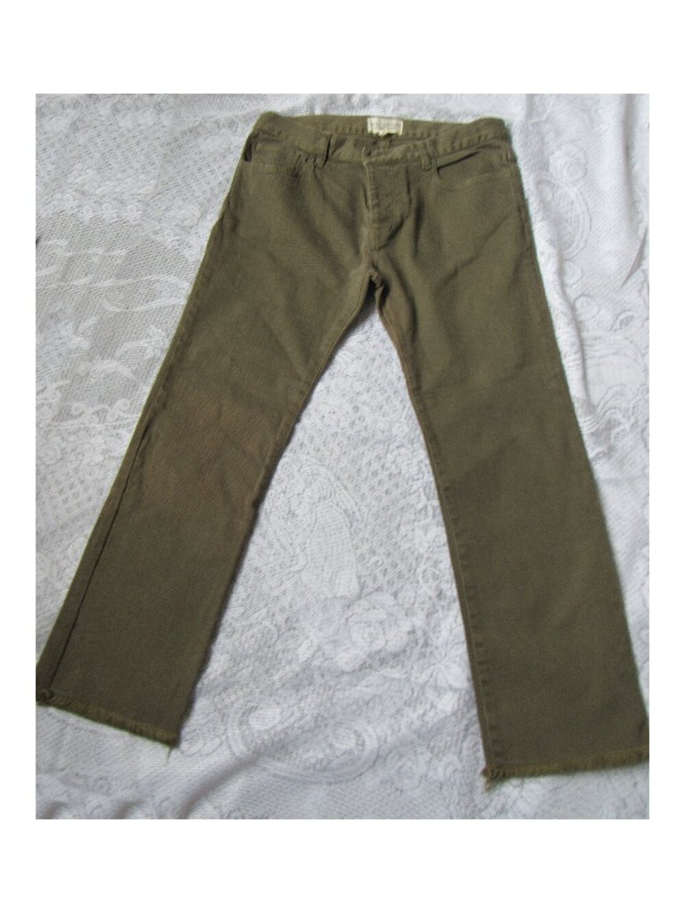 Nili Lotan  size 4 raw hem Khaki, cotton (98%) blend